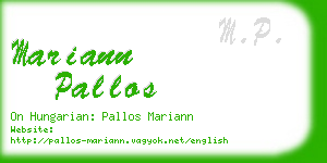 mariann pallos business card
